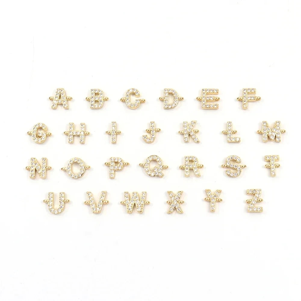 New Brand Fashion Initial Letter Charm Bracelet Women Pave Zirconia A-Z Adjustable Rope Bracelet for Women Jewelry Gift