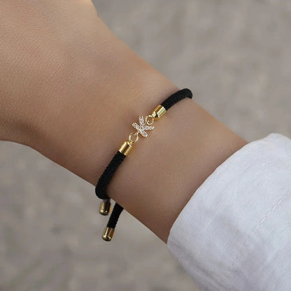 New Brand Fashion Initial Letter Charm Bracelet Women Pave Zirconia A-Z Adjustable Rope Bracelet for Women Jewelry Gift